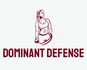 Muscle Boxer Woman logo design