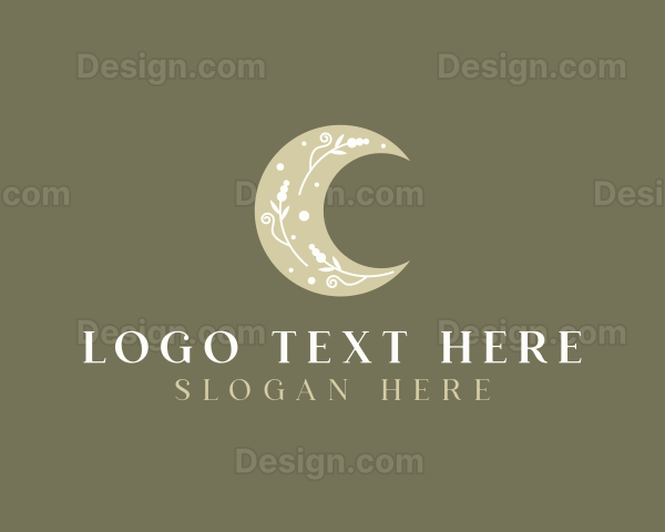 Elegant Floral Moon Logo