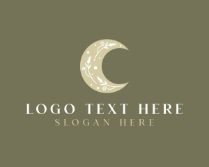 Elegant Floral Moon logo