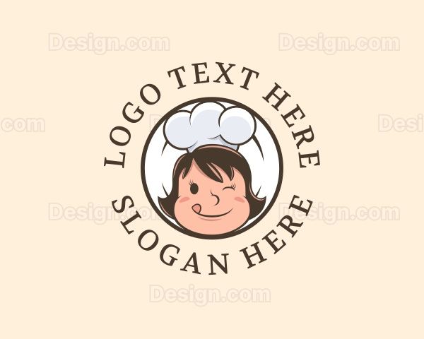 Smiling Restaurant Cook Logo