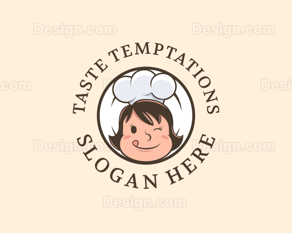 Smiling Restaurant Cook Logo