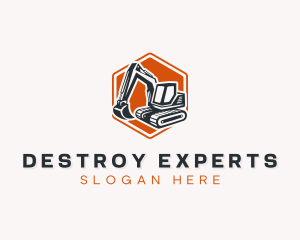 Excavator Construction Heavy Equipment logo design