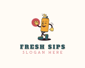 Soda Can Beverage logo design