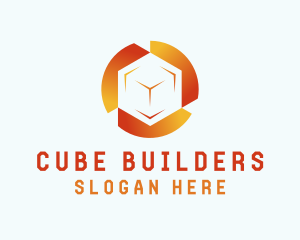 Gradient Tech Cube  logo design