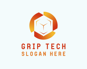 Gradient Tech Cube  logo design