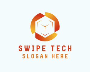 Gradient Tech Cube  logo design