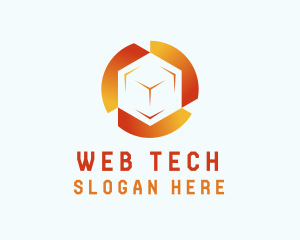 Gradient Tech Cube  logo design