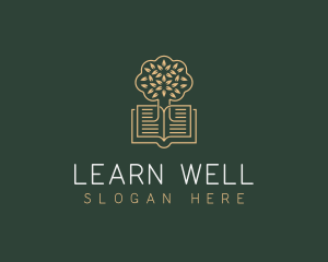 Tree Book Learning logo design