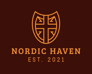 Nordic Medieval Shield logo design