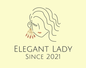 Fashion Earring Makeup Lady logo design