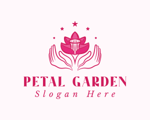 Pink Lotus Hands logo design