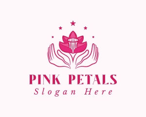 Pink Lotus Hands logo design