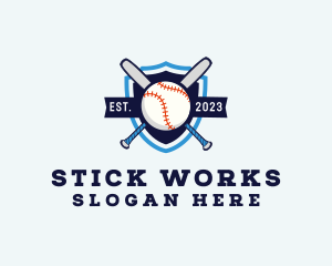 Baseball Sports Shield logo design