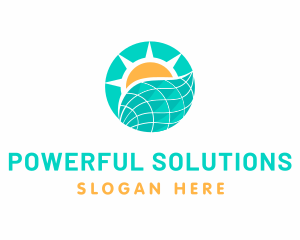 Solar Panel Nature logo design