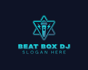 Singer Dj Microphone  logo design