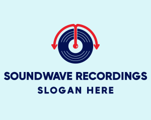 Arrow Turntable Record logo design