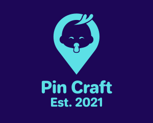 Pin Location Baby logo design