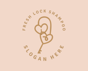 Key Lock Hearts logo design