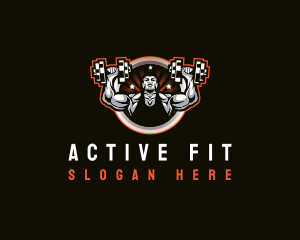 Workout Fitness Muscular logo design