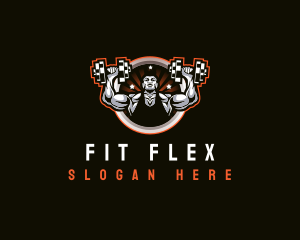 Workout Fitness Muscular logo design