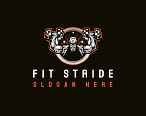 Workout Fitness Muscular logo design