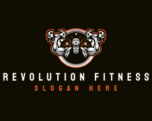 Workout Fitness Muscular logo design