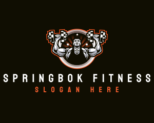 Workout Fitness Muscular logo design