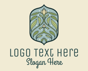 Art Nouveau Floral Decor Badge logo