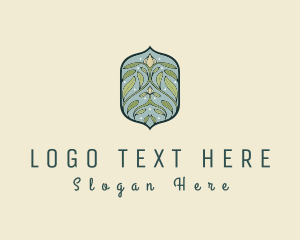 Art Nouveau Floral Decor Badge logo