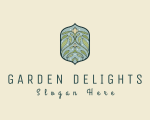 Art Nouveau Floral Decor Badge logo design