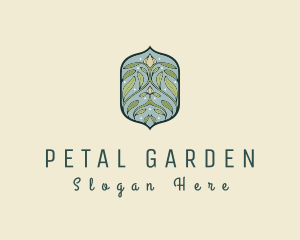 Art Nouveau Floral Decor Badge logo design