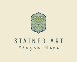 Art Nouveau Floral Decor Badge logo design