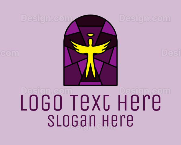 Stained Glass Religious Angel Logo