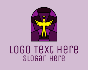 Stained Glass Religious Angel logo