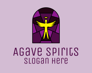 Stained Glass Religious Angel logo design