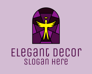 Stained Glass Religious Angel logo design