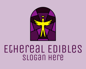 Stained Glass Religious Angel logo