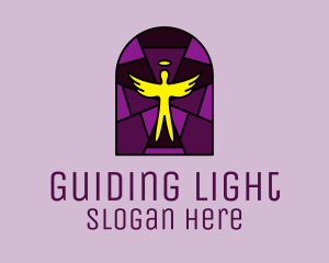 Stained Glass Religious Angel logo design