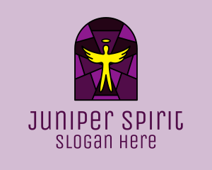 Stained Glass Religious Angel logo design