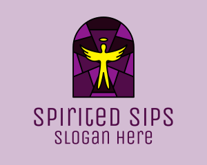 Stained Glass Religious Angel logo design