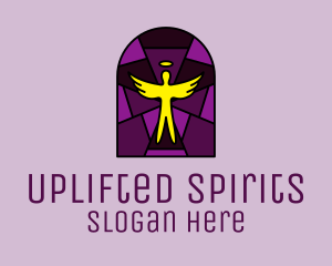 Stained Glass Religious Angel logo design