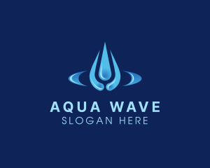 Water Droplet Ripple Plumbing logo design