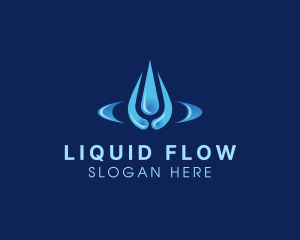 Water Droplet Ripple Plumbing logo design