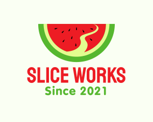 Watermelon Slice Pathway  logo design