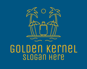 Golden Island Luggage  logo design