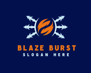 Flame Ice Heating logo design