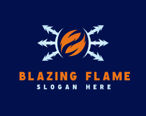 Flame Ice Heating logo design