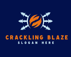 Flame Ice Heating logo design