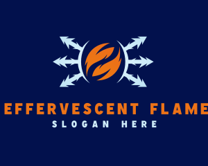 Flame Ice Heating logo design