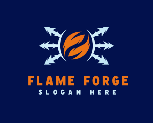 Flame Ice Heating logo design